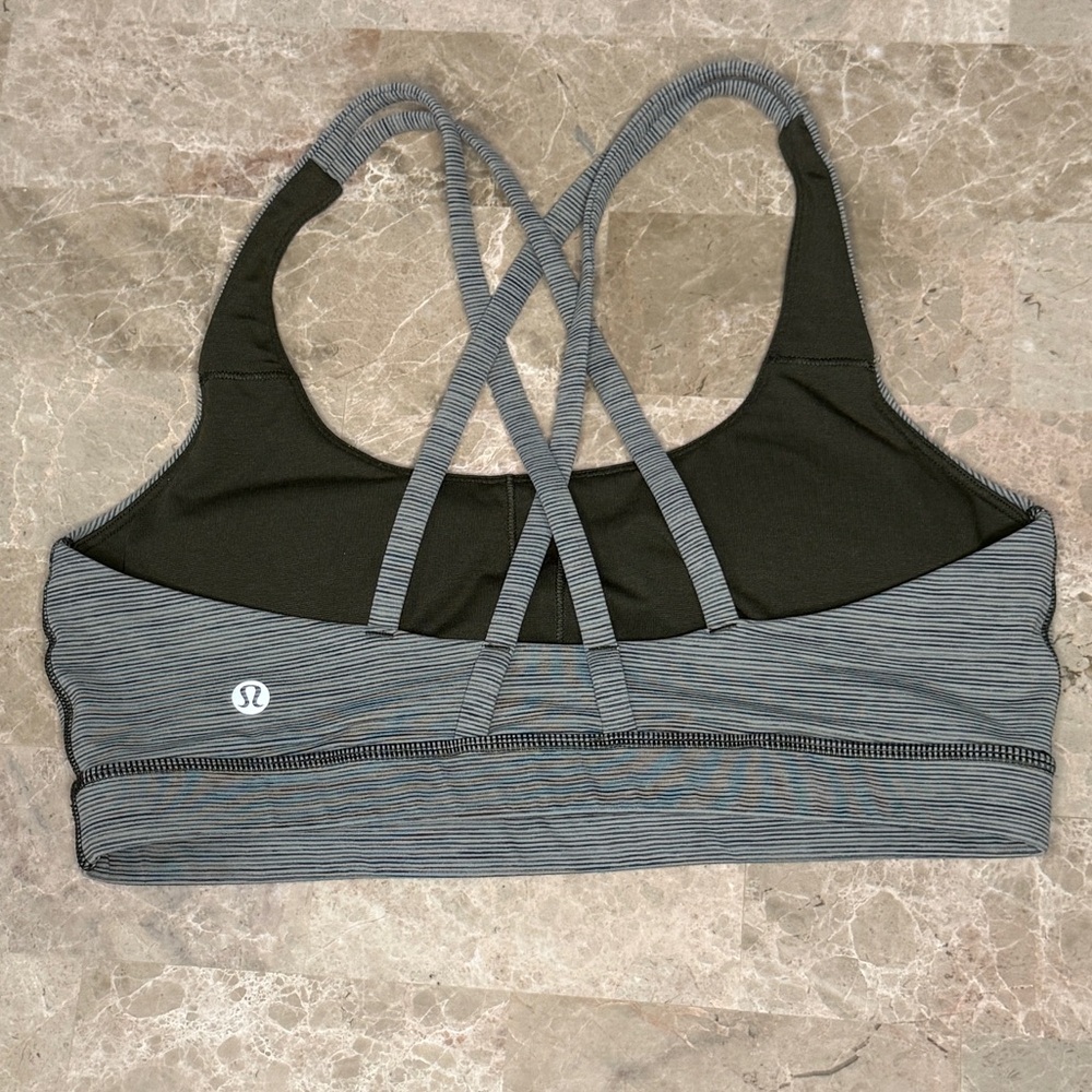 lululemon athletica energy bra - sage dark olive - women’s 8